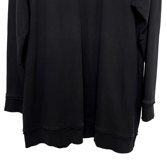Soft Surroundings black raw seam fold over collar knit tunic size Large - Picture 4 of 11